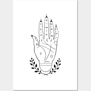 Palmistry hand Posters and Art